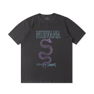 เสื้อยืดแขนสั้น ผ้าฝ้าย ทรงหลวม ลายวงร็อค NIRVANA แฟชั่นฤดูร้อน สไตล์เรโทร_03