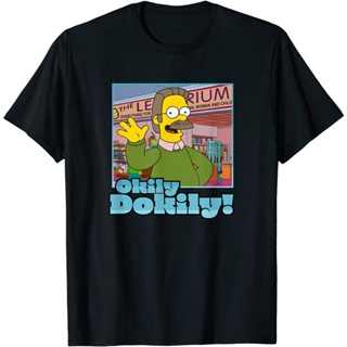 เสื้อยืด พิมพ์ลาย The Simpsons Ned Flanders Okily Dokily สําหรับผู้ชาย_09