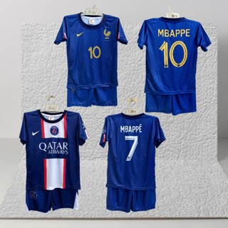 เสื้อกีฬาแขนสั้น พิมพ์ลาย jersey france jersey psg jersey mbappe Ball Suit