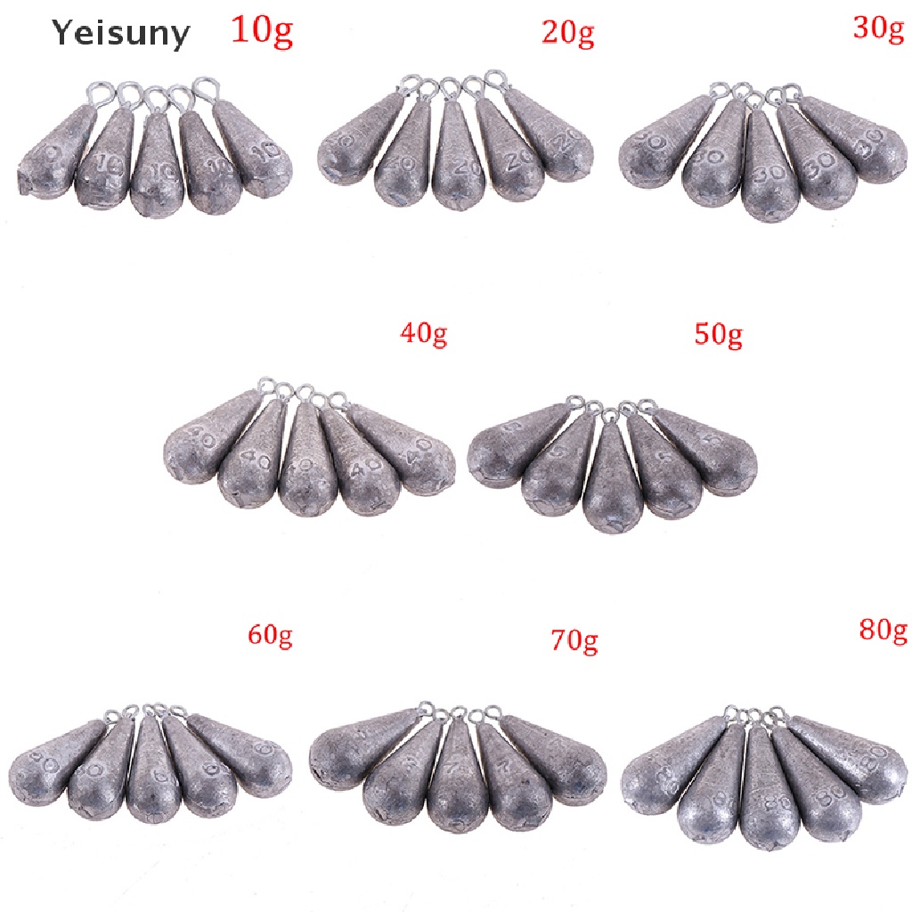 [Yei] 5 ชิ้น Open sinker อุปกรณ์เสริมรูปมะกอกสําหรับล่อตกปลาทะเล ปลาค็อด ปลาค็อด