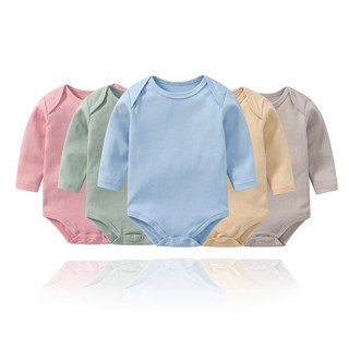 พร้อมส่ง เสื้อแขนยาว คอปก ทรงสามเหลี่ยม ผ้าฝ้ายแท้ แบบบาง ระบายอากาศได้ดี แบบเรียบง่าย แฟชั่นฤดูใบไม้ผลิ และฤดูร้อน สําหรับเด็กแรกเกิด