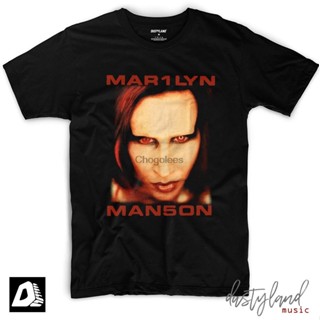 เสื้อยืด พิมพ์ลาย MARILYN MANSON BIGGER THAN SATAN สําหรับผู้ชาย_04