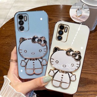 Infinix Zero 5G 2023 เคส Cute Cartoon Hello-Kitty Candy Plating Casing with Portable Make-up Mirror Phone Holder Magnetic Suction Function Soft Back Cover เคสโทรศัพท