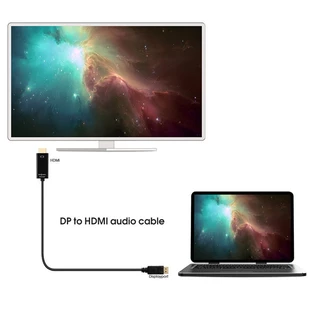 ใหม่ล่าสุด! ของแท้! มีรับประกัน! 4K*2K Display Port DP Male to HDMI Male Converter for HDTV 1.8M 3M Black