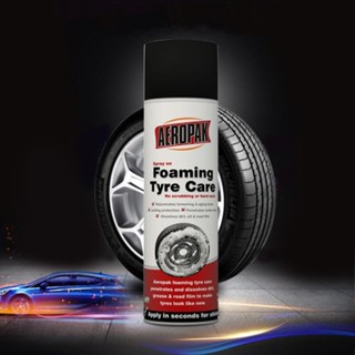 AEROPAK Foaming Tyre Care สเปรย์เคลือบเงายาง เคลือบยางดำ สเปรย์โฟม ทำความสะอาดยางรถ พร้อมเคลือบเงา สเปรย์ฉีดยางรถ