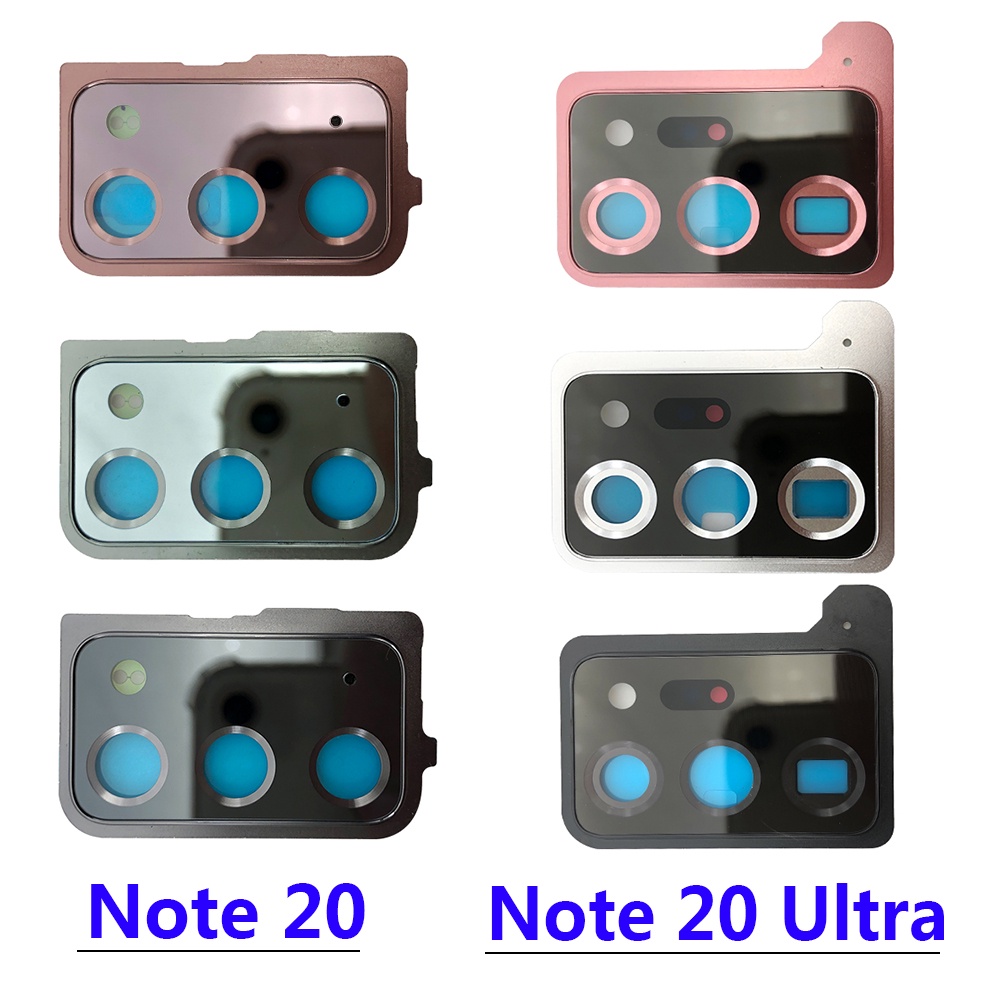 Note 20 Ultra เลนส์กล้องด้านหลังด้านหลังด้านหลังกระจกฝาครอบกรอบสําหรับ Samsung Note 20
