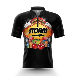 Casino Star - เสื้อโปโลโบว์ลิ่ง ลาย STORM สีดํา