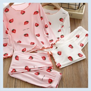 Girls pajamas spring and autumn thin long-sleeved suit childrens medium and large childrens summer baby girls Princess home wear