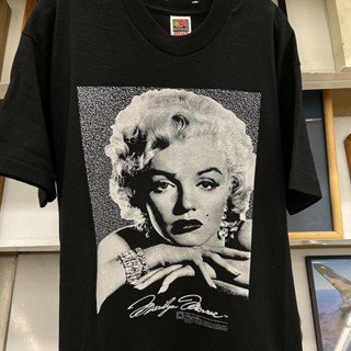 เสื้อยืดแขนสั้น พิมพ์ลาย Marilynmonroe Marilyn Monroe Portrait สไตล์ฮิปฮอป ยุโรป อเมริกัน สตรีท ทรงหลวม สําหรับผู้ชาย และผู้หญิง