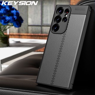 Keysion เคสโทรศัพท์หนัง ซิลิโคนนิ่ม กันกระแทก สําหรับ Samsung S23 Ultra S23 Plus Galaxy S23+ Plus