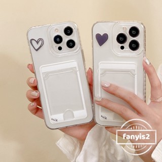 🥳Hot Sale🌈 Vivo Y22 Y02 Y16 V25 Pro Y02S Y21T Y21S Y33T Y33S Y20 Y20S Y12S Y20i Y17 Y15 Y12 Y95 Y91 Y51 Y50 Y30 Y30i V21 V23 Pro Card Holder Case Cute Cartoon Love Transparent Phone Case
