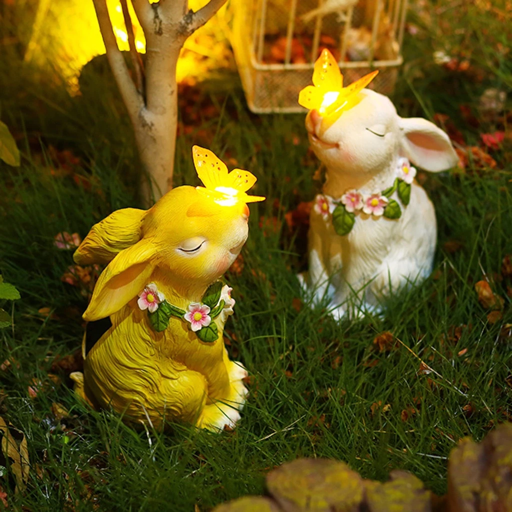 [HOMYL1] รูปปั้นสวนพลังงานแสงอาทิตย์ไฟ Led เครื่องประดับหุ่นน่ารักน่ารัก