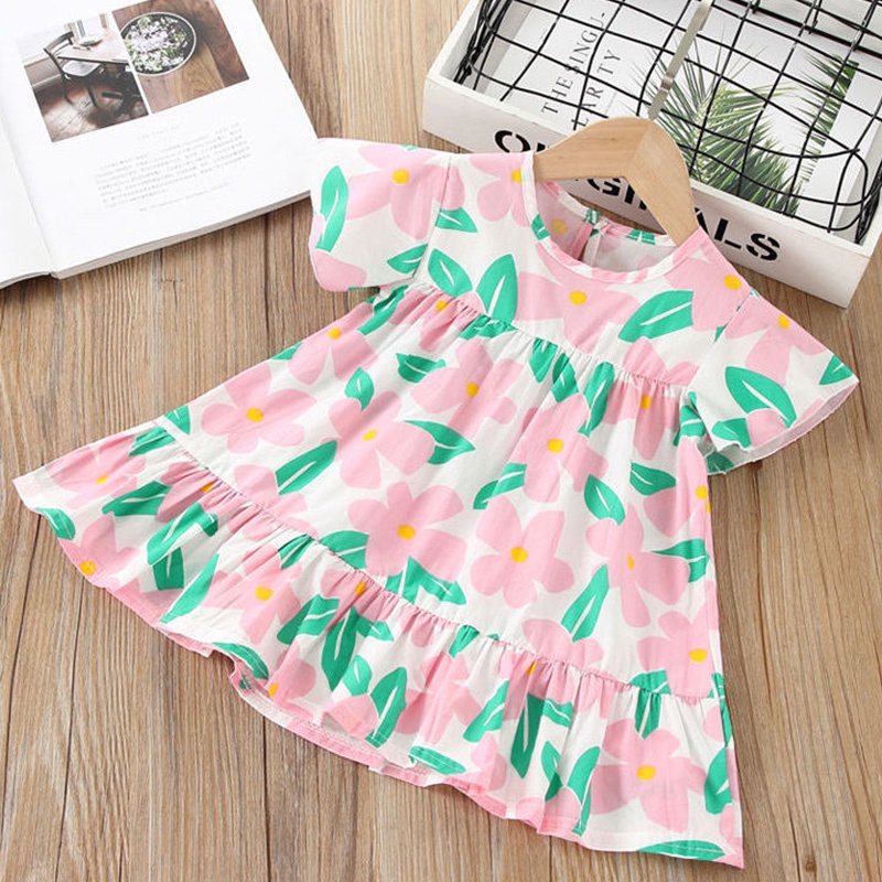 ชุดกระโปรงเด็กลายดอกไม้ ชุดกระโปรงสำหรับเด็กผู้หญิง ชุดเดรสสั้นลายดอกไม้ราคาขายส่ง - รูปที่ 5