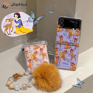 Jiehui เคสโทรศัพท์มือถือแฟชั่น ลาย Bambi สามชิ้น สําหรับ Samsung Z Flip4 Z Flip3