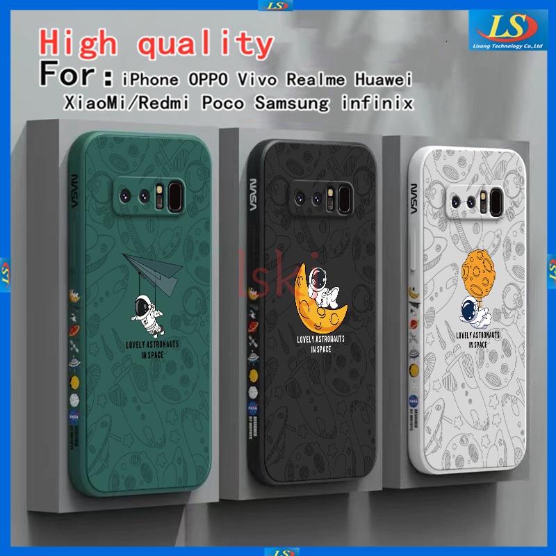 เคส samsung Note 8 เคส samsung J7 Prime / Note 9 / Note 10 Plus / Note 20 ultra A34 A54 A32 A13 A23 A52 A52S Nasa เคสโทรศัพท์นักบินอวกาศ TKRC