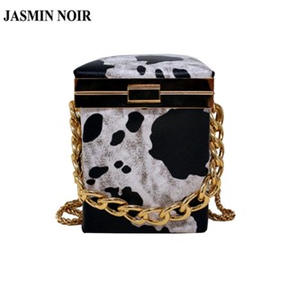 Jasmin NOIR กระเป๋าสะพายไหล่ สะพายข้าง หนัง PU พร้อมสายโซ่คล้อง สําหรับผู้หญิง