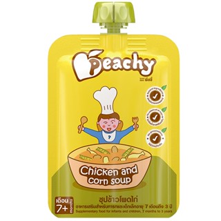 พีชชี่เนื้อไก่ผสมซุปข้าวโพด 125กPEACHY CHICKEN CORN 125G