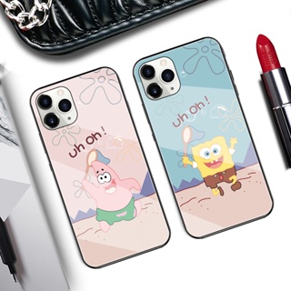 เคสโทรศัพท์มือถือแบบแก้วแข็ง กันกระแทก ลาย SpongeBob SquarePants สําหรับ Samsung A72 A52 A42 A32 A22 A12 4G 5G