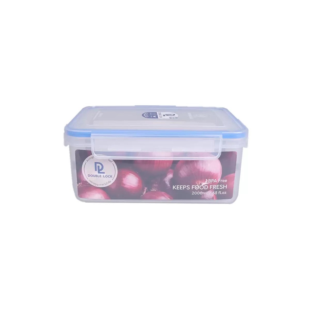 HOMEHAP JCJ กล่องอาหาร ทรงเหลี่ยม 2000 มล. รุ่น 9114 สีน้ำเงิน กล่องอาหารพลาสติก กล่องอาหาร กล่องเก็