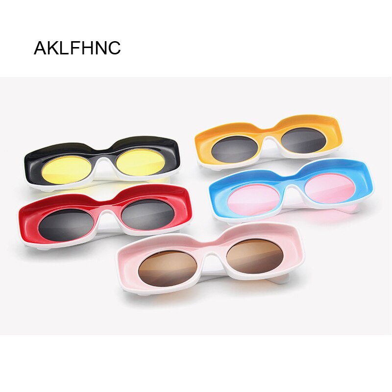 91c Multicolor แว่นตากันแดดทรงเหลี่ยมผู้หญิงย้อนยุคแนวแฟชั่น Sun แว่นตาสีเหลืองกรอบแว่นตา Vintage UV400 w7b