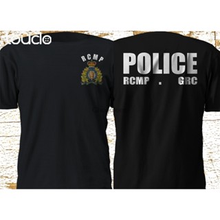 ใหม่ เสื้อยืด ลายตํารวจตํารวจแคนาดา RCMP GRC สีดํา S3XL