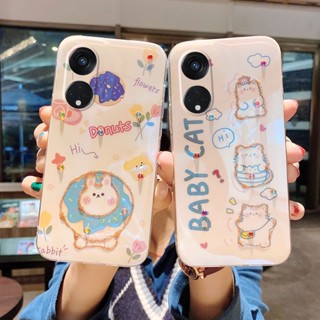 เคสโทรศัพท์มือถือนิ่ม ลายโดนัท กระต่าย แต่งกลิตเตอร์คริสตัล สําหรับ OPPO Reno8 T 4G 5G 2023 Reno 8T 4G Reno8T 5G