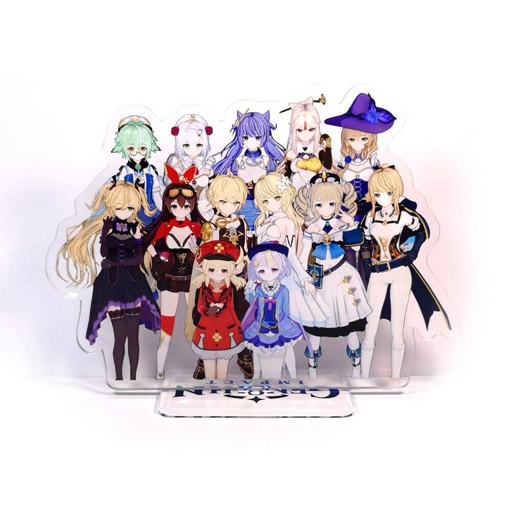 Genshin อะคริลิค Cross Girl Amber Ningguang ซูโครส Fischl Noelle Jean Keqing Mona