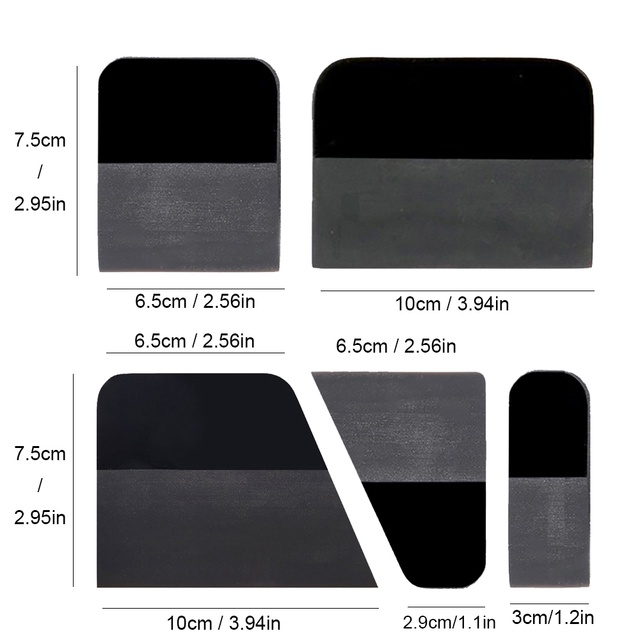 5 ชิ้นชุดไวนิล Applicator รถป้องกันฟิล์ม PPF ไม้กวาดหุ้มยาง Tinted Wrapping เครื่องมือฟิล์มคาร์บอนสติกเกอร์
