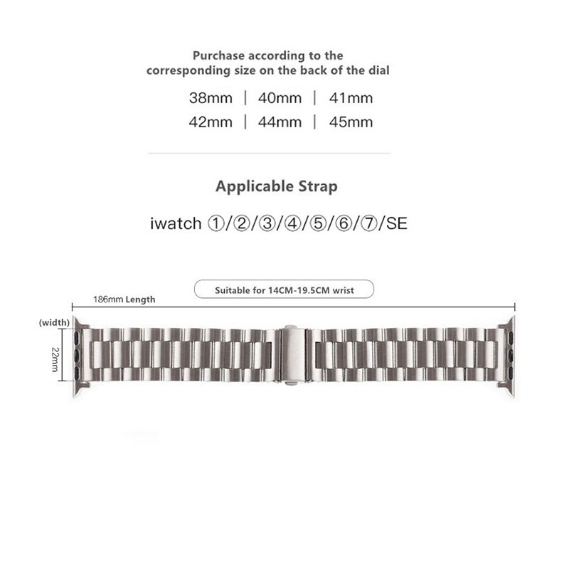 38.40.41mm/42.44.45.49mm เข้ากันได้สำหรับ สายนาฬิกา Apple Watch สายสแตนเลสสตีลอินเทรนด์โซ่โลหะสำหรับสาย บุคลิกภาพ