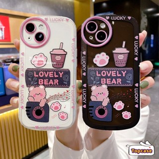 เคสโทรศัพท์มือถือแบบนิ่ม ลายหมีน่ารัก สําหรับ iPhone 15 14 13 12 11 Pro Max X XR Xs Max 8 7 6 6s Plus SE 2020