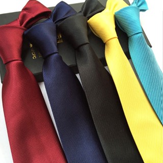 New Solid Color Red Navy Black Silk Neck Ties for Men Wedding Tie 8cm Neckties classic men business formal wedding tie