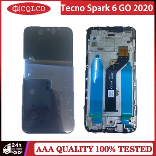 Tecno Spark 6 GO 2020 แผงหน้าจอสัมผัสดิจิทัล LCD พร้อมกรอบ