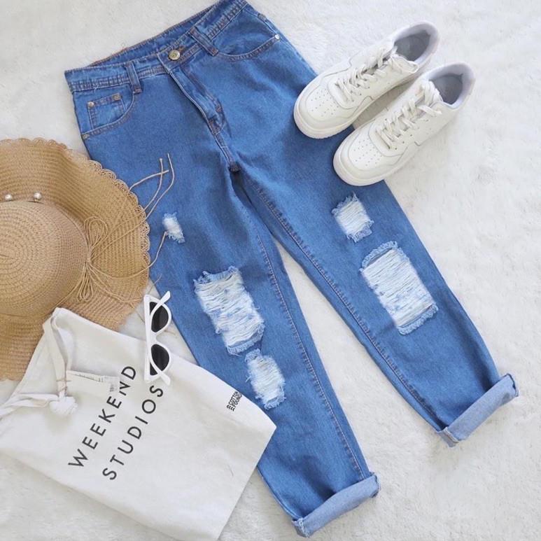 ราคาของ BOYFRIEND DIVARY / BOYFRIEND TORN LAYER SIZE 27-38 / BOYFRIEND TORN