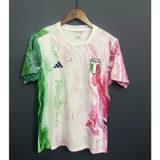 เสื้อกีฬาแขนสั้น ลายทีมชาติฟุตบอล Italy สีขาว ไซซ์ S - XXL เบอร์ 23-24