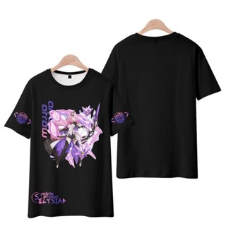 ☾2022 New Anime Honkai Impact 3 Elysia T Shirt Japanese Mens Fashion Women Loose 3D Printing Unisex_02