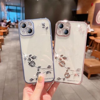 เคสโทรศัพท์มือถือแบบใส ลายดอกกุหลาบ แฟชั่น สําหรับ OPPO A96 5G Reno 5 Pro Reno 6 5G Reno 8 Pro Reno 9 Pro Plus Reno 7Z 5G Reno 8Z Find X3 Find X5