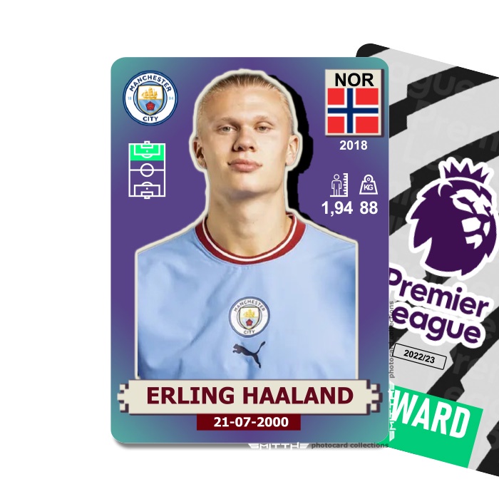 Photocard Erling HAALAND PL 2022/23 การ์ดบอลการ์ดภาพเมือง