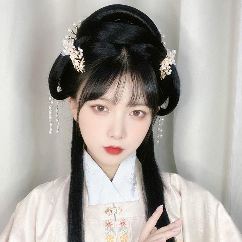 Jeremy1 วิกผมคอสเพลย์ ฮั่นฝู แบบถัก สีดํา สไตล์จีนโบราณ สําหรับถ่ายภาพ - รูปที่ 3