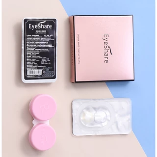 Eyeshare คอนแทคเลนส์ สีน้ําตาล 14 มม. 2 ชิ้น พร้อมเลนส์ สีเทา เครื่องสําอาง 1 ปี