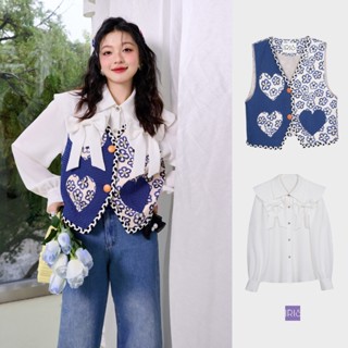 「สินค้าลิขสิทธิ์แท้」Iris Boutique 23 SS Sweet heart shirt-vest IS2381386-IV2381387 เสื้อเชิ้ต กั๊ก