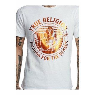 เสื้อยืด พิมพ์ลาย True Religion สีขาว ผ้าฝ้ายแท้_01