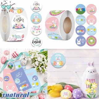 Ynatural สติกเกอร์ ลายการ์ตูน Happy Easter สําหรับติดตกแต่งเทศกาลอีสเตอร์