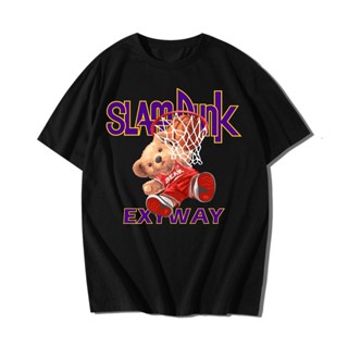 tshirt เสื้อยืดแขนสั้น พิมพ์ลาย Exyway BEAR SLAMDUNK ขนาดใหญ่ สําหรับผู้หญิง(S-5XL)