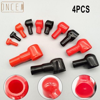 【ONCEMOREAGAIN】Protective Sleeve 4 Pcs AC/DC Black Low Frequency Pipe Jacket Red Rubber