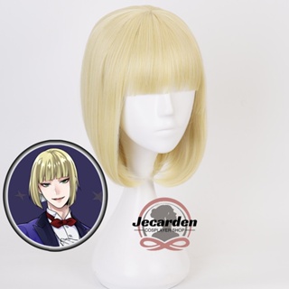 Jecarden วิกผมสังเคราะห์ ทนความร้อน สีทองอ่อน สําหรับคอสเพลย์