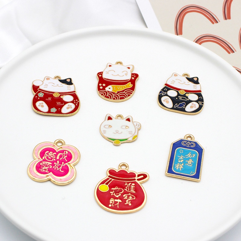 2 ชิ้น/ล็อต DIY อุปกรณ์เสริม Koi การ์ตูนญี่ปุ่นปลาธง Series Lucky Fortune Drop น้ํามันสังกะสีจี้ต่างหู Handmade DIY เครื่องประดับ z009
