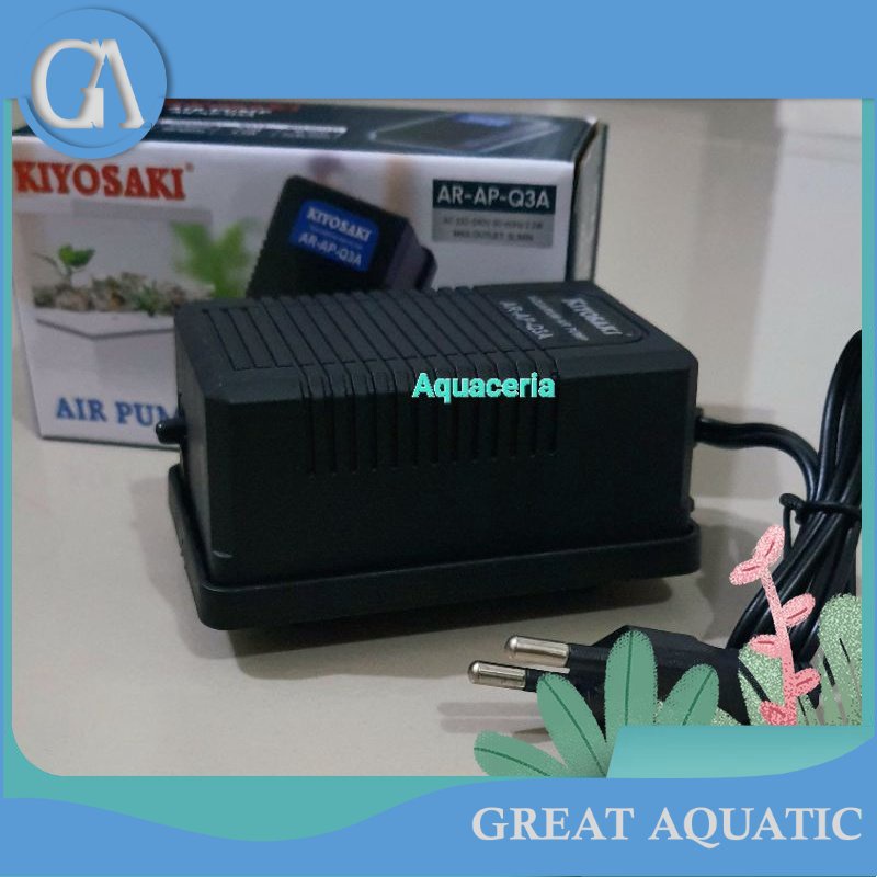 ปั๊มลมตู้ปลา เครื่องเติมอากาศ เอาต์พุต 1 หลุม kiyosaki AR AP Q3A Q 3 A