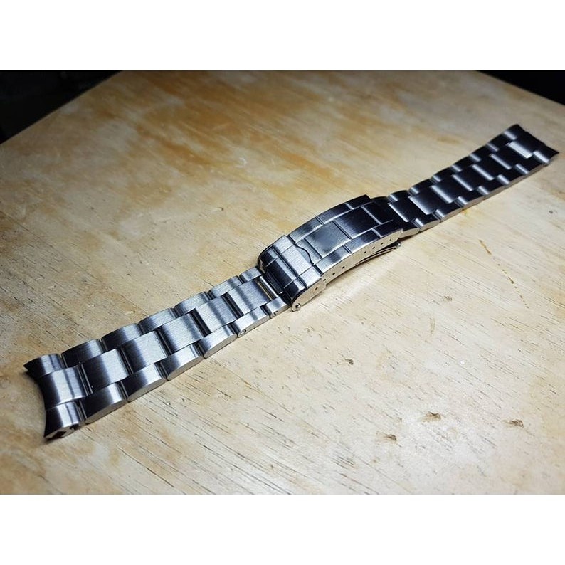 สําหรับ 20 มม.VINTAGE Submariner Silver Solid Curve End เหล็ก ROLEX สีเขียวน้ํา Ghost นาฬิกาสร้อยข้อ