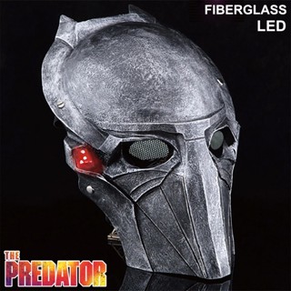 Mask หน้ากาก Predator พรีเดเตอร์ คนไม่ใช่คน บดเมืองมนุษย์ สุดฮา Party Fancy Cosplay Cartoon วัสดุ Fiberglass Hockey LED