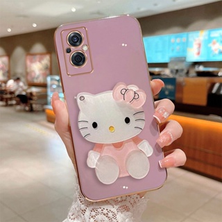 เคสโทรศัพท์มือถือแบบนิ่ม ลายเฮลโลคิตตี 3D พร้อมกระจกแต่งหน้า หรูหรา สําหรับ Motorola Moto G60 G52 G50 G30 G22 E20 G20 G10 G40 Fusion